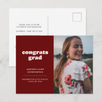 Rote Glückwunsch Grad Foto Abschluss Einladung