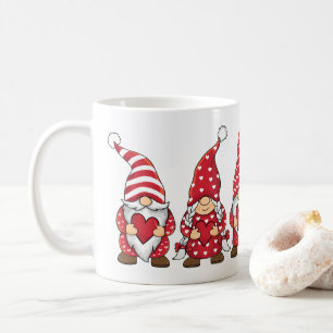 Rote Gnome mit Herzen Personalisierter Valentinsta Kaffeetasse