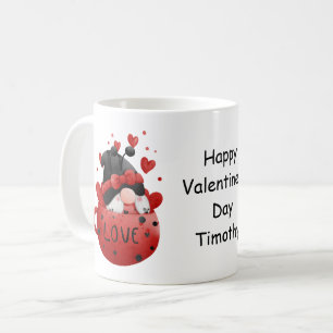 Rote Gnome Süße Whimsical Liebenswerte Valentinsta Kaffeetasse