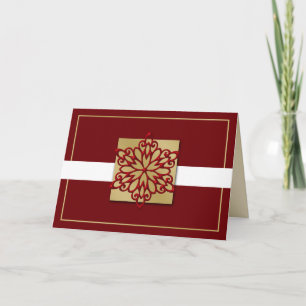 rote goldene Firmenweihnachtskarten Feiertagskarte