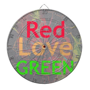 ROTE GOLDENE GRÜNE LIEBE DARTSCHEIBE