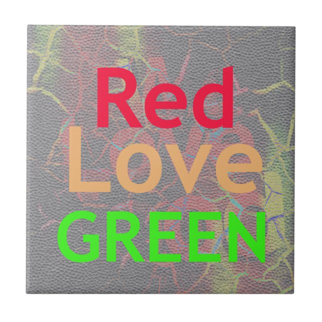 ROTE GOLDENE GRÜNE LIEBE FLIESE (Vorderseite)