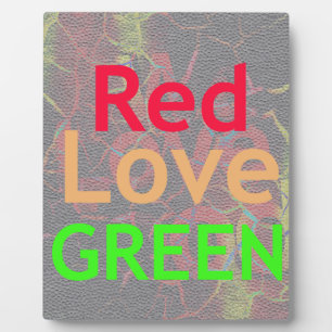 ROTE GOLDENE GRÜNE LIEBE FOTOPLATTE