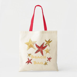 Rote Goldgelbstarfish-Strand-Tasche in der Tragetasche