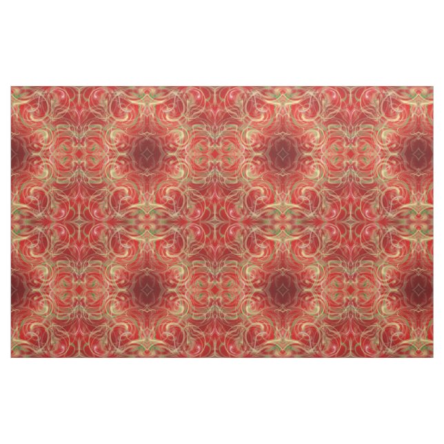 rote goldgrüne Stoffe, buntes Haus Textilien Stoff (Fat Quarter (45,7 x 55,9 cm))