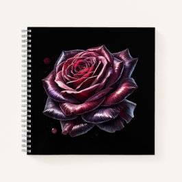 Rote Gothic-Rose Notizbuch