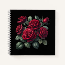 Rote gotische Rosen Notizbuch