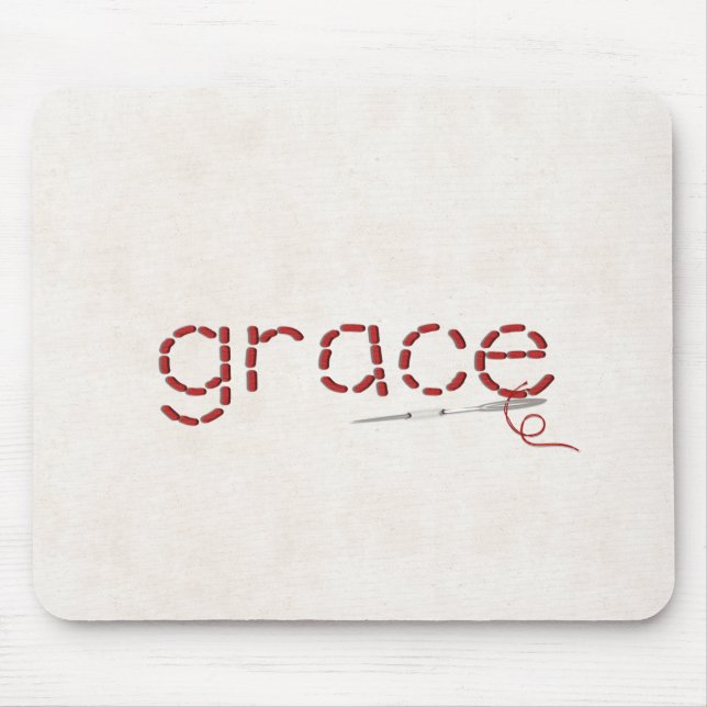 rote GRACE-Textnachricht mit Nadel Mousepad (Vorne)