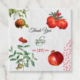 Rote Granatapfel Botanische Mittelmeer-Hochzeit Geschenkanhänger