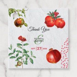 Rote Granatapfel Botanische Mittelmeer-Hochzeit Geschenkanhänger