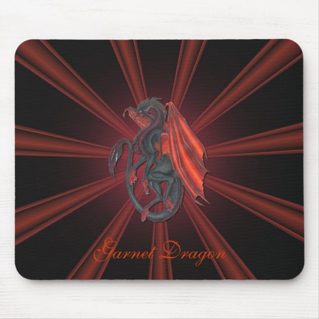 Rote Granats-Drache-Mausunterlage Mousepad (Vorne)