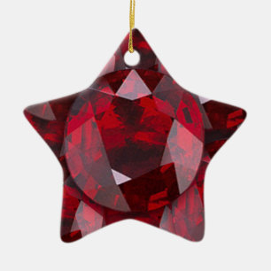 ROTE GRANATS-EDELSTEINE JANUAR BIRTHSTONE KERAMIKORNAMENT