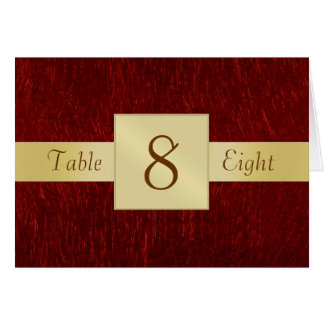 Rote Granats-u. GoldTischnummer gefaltete Karte