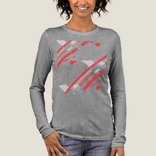 Rote Graue Diagonale Formen Südwesten Blick Abstra Tri-Blend Shirt