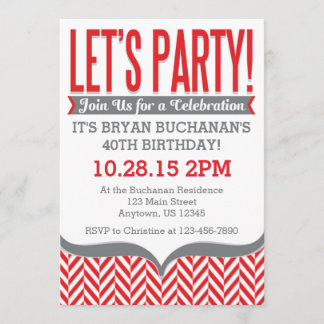 Rote graue moderne einladung