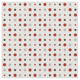 Rote, graue und weiße Polka-Punkte Stoff