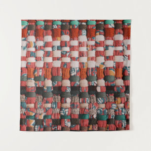 ROTE GREEN- UND BLAUTEXTIL WANDTEPPICH