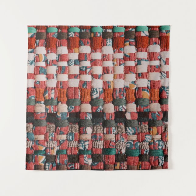 ROTE GREEN- UND BLAUTEXTIL WANDTEPPICH (Vorderseite)