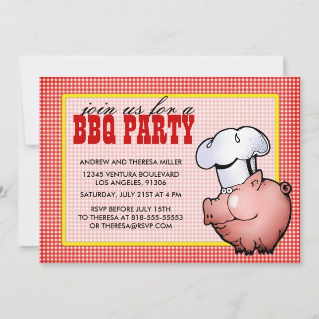 Rote GRILLEN Party Einladung (Vorderseite)