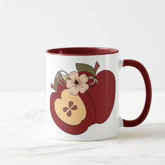 Rote grüne Checkered Land-Apfel-Wecker-Tasse Tasse