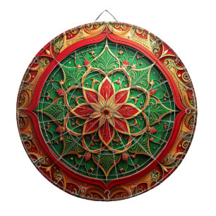 Rote Grüne Dekorative Blumen Dartboard Dartscheibe