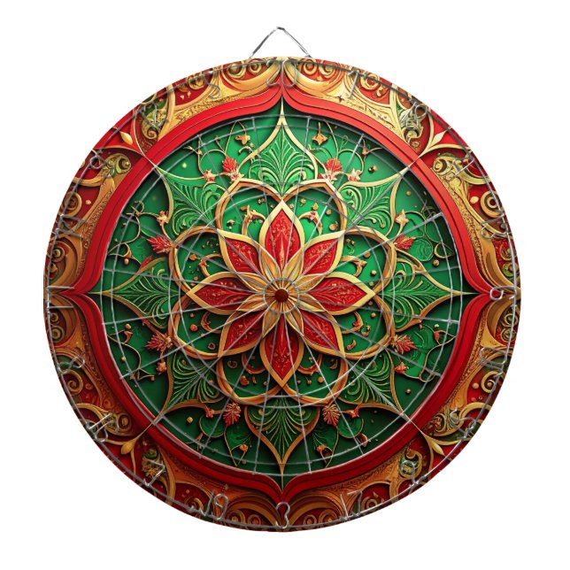 Rote Grüne Dekorative Blumen Dartboard Dartscheibe (vorne)