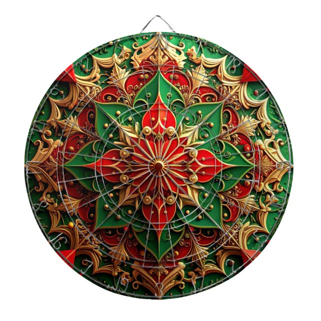 Rote Grüne Dekorative Blumen Dartboard Dartscheibe (vorne)
