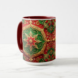 Rote Grüne Dekorative Feiertags-Tasse Tasse
