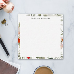 Rote Grüne Erdbeer Blumen Blätter Cottagecore Kuns Mitteilungskarte