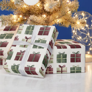 Rote Grüne Geschenke Weihnachten Geschenkpapier