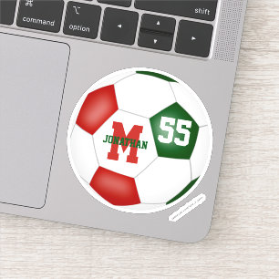 Rote Grüne Mannschaft Farben Jungs Mädchen Fußball Aufkleber