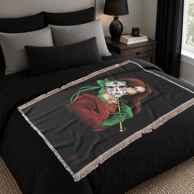 Rote grüne Masquerade Venezianisch Decke (Von Creator hochgeladen)
