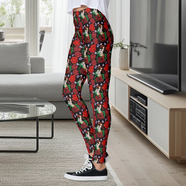 Rote grüne Masquerade Venezianisch Leggings (Von Creator hochgeladen)