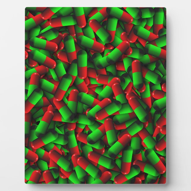 rote grüne Medikamente Fotoplatte (Vorderseite)