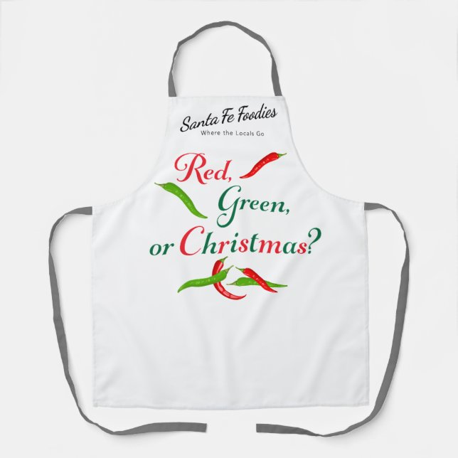 Rote, Grüne oder Weihnachts-Chile-Schürze Schürze (Vorderseite)