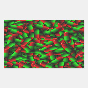 rote grüne Pillen Drogen Rechteckiger Aufkleber