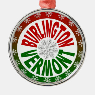 Rote grüne Schneeflockeverzierung Burlingtons Ornament Aus Metall