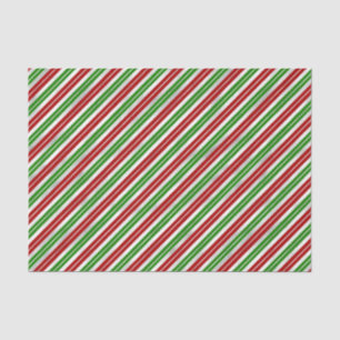Rote, grüne und silberne Weihnachtsstreifen Seidenpapier