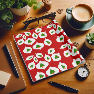 Rote grüne Weihnachtsbaum Ornamente Geschenkpapier