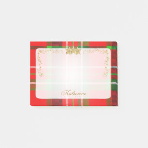 Rote, grüne Weihnachtssterne Personalisiert Post-it Klebezettel