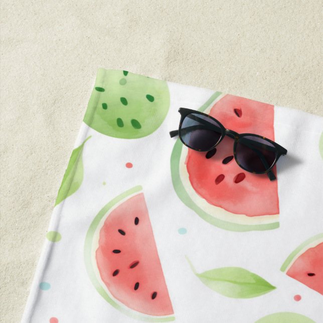Rote Grüne Weiße Wassermelonen   Strandtuch (Beispiel)