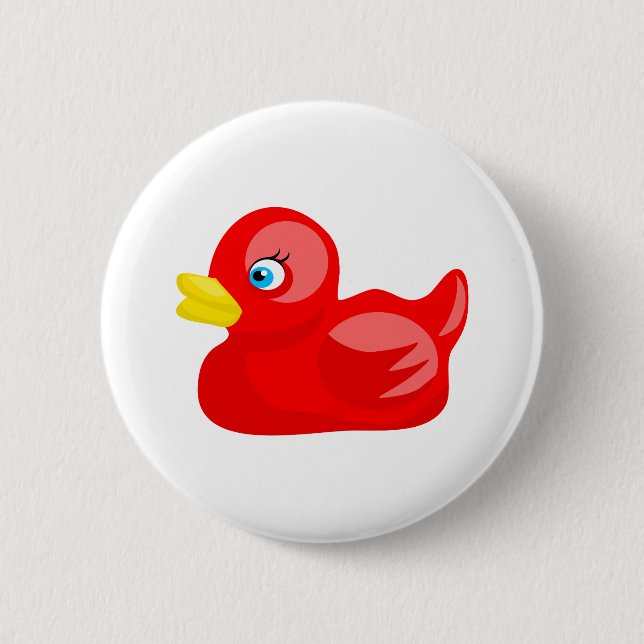 Rote Gummiente Button (Vorderseite)