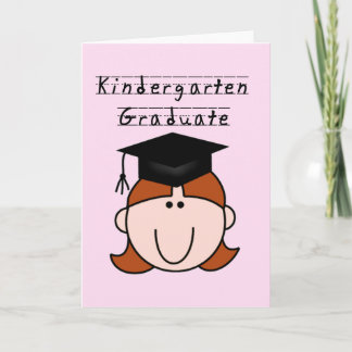 Rote Haar-Mädchen-Kindergarten-Absolvent-T-Shirts Karte