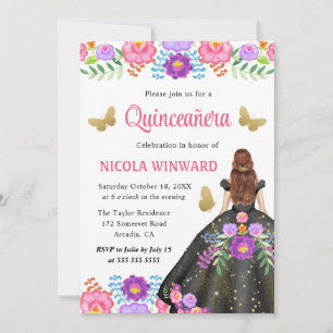Rote Haar Prinzessin Mexikanisches Blumenkleid Qui Einladung