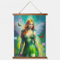 Rote Haare Faillerie Portrait in grünem Kleid
