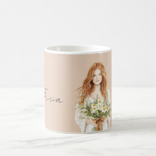 Rote Haare Weibliche Gänseblümchen Personalisiert Kaffeetasse