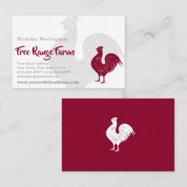 Rote Hahn-Geflügelfarm oder Restaurant Visitenkarte