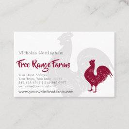 Rote Hahn-Geflügelfarm oder Restaurant Visitenkarte
