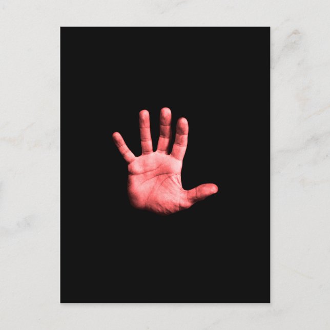 Rote Hand. Postkarte (Vorderseite)