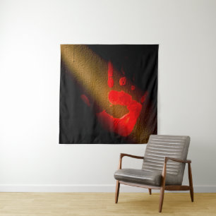 Rote Hand Wandteppich